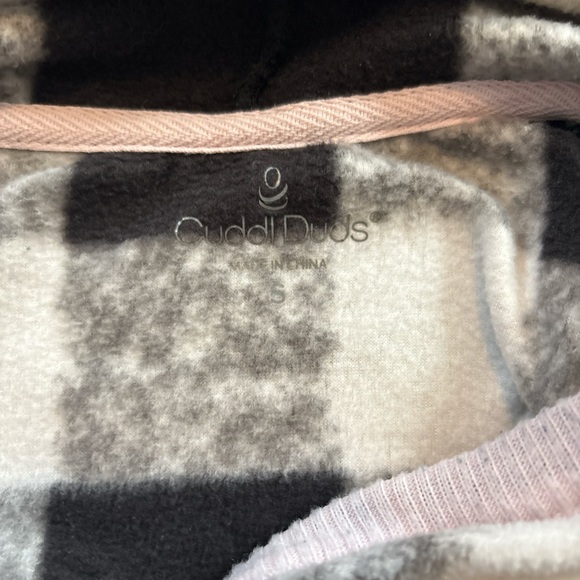 Cuddl Duds Robe Hooded Pullover Long Sleeve Black/Gray/White Women’s Sz S - Picture 6 of 8